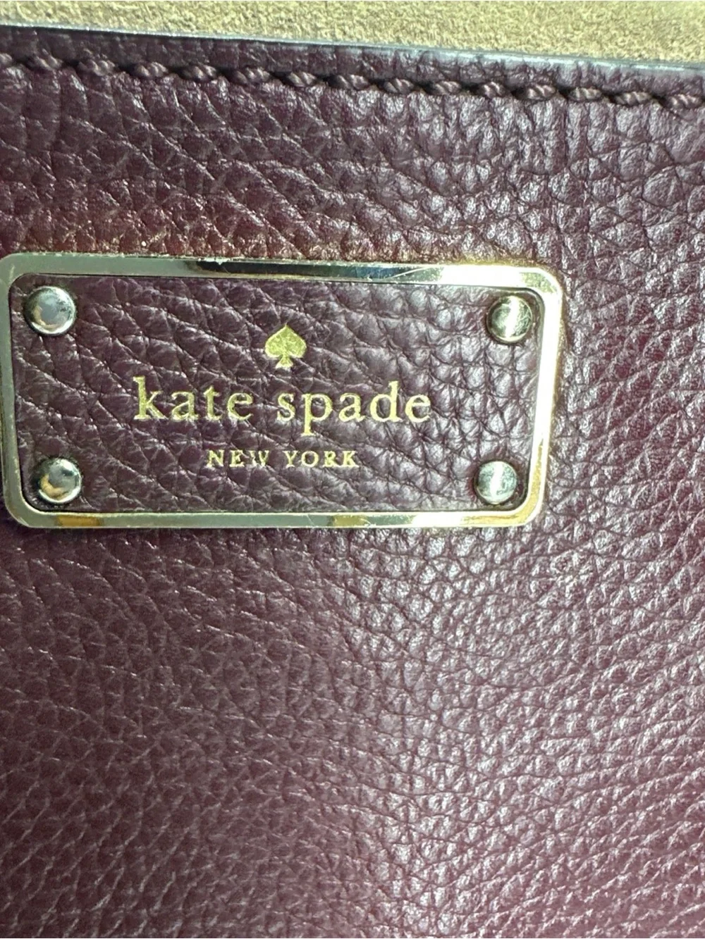 kate spade Two-Tone Burgundy and Tan Top-Handle Satchel